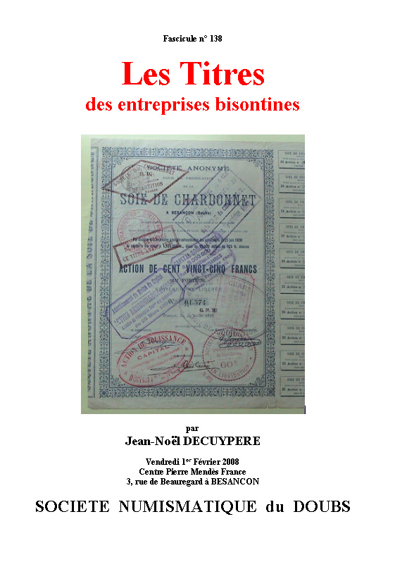 Les Titres des entreprises bisontines
